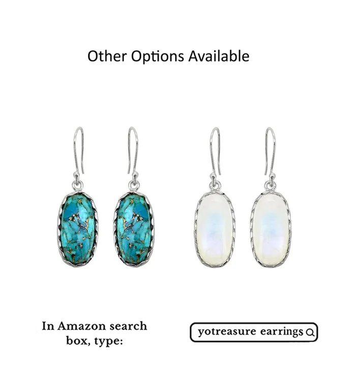 Earrings YoTreasure Moonstone Solid 925 Sterling Silver Dangle Earrings Jewelry
