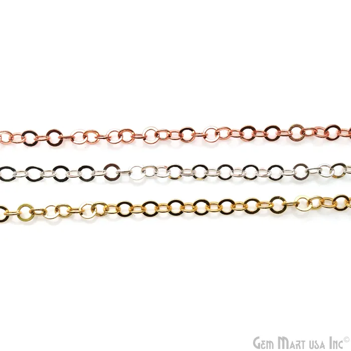 GemMartUSA Necklaces Round Link Chain For Jewelry Making 5mm Link Chain Necklace Minimal Finding Chain