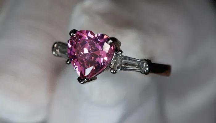 Heart Ring Pink Diamond Ring Heart Shaped Ring Heart Shape Ring Diamond Heart Ring My Store Rings
