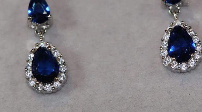 Lab Diamonds London Earrings SAPPHIRE BLUE EARRINGS Sapphire Blue Pear Cut Diamond Earrings