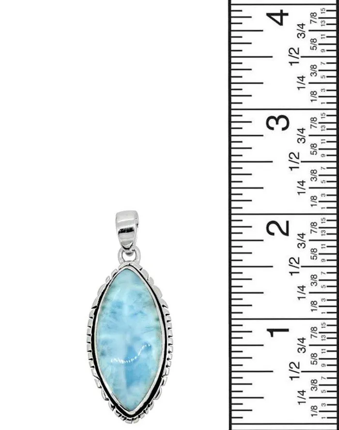 Larimar Solid 925 Sterling Silver Gemstone Pendant Necklace YoTreasure Necklaces