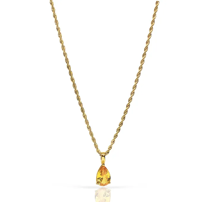 Necklaces BEATRICE GOLD ORANGE TEAR DROP PENDANT NECKLACE Mai Dsire