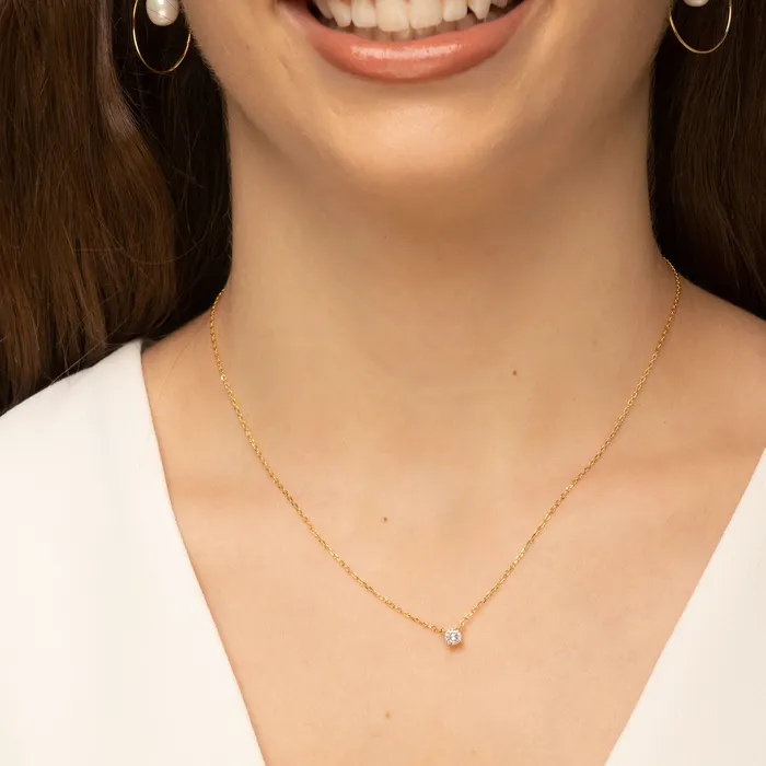 Necklaces Camile Stone Round Sapphire Chain Necklace