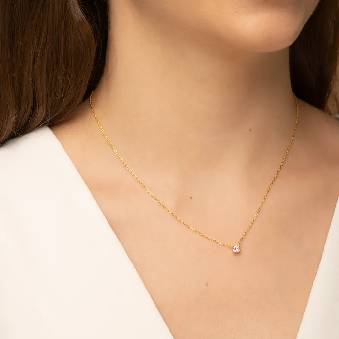 Necklaces Camile Stone Round Sapphire Chain Necklace