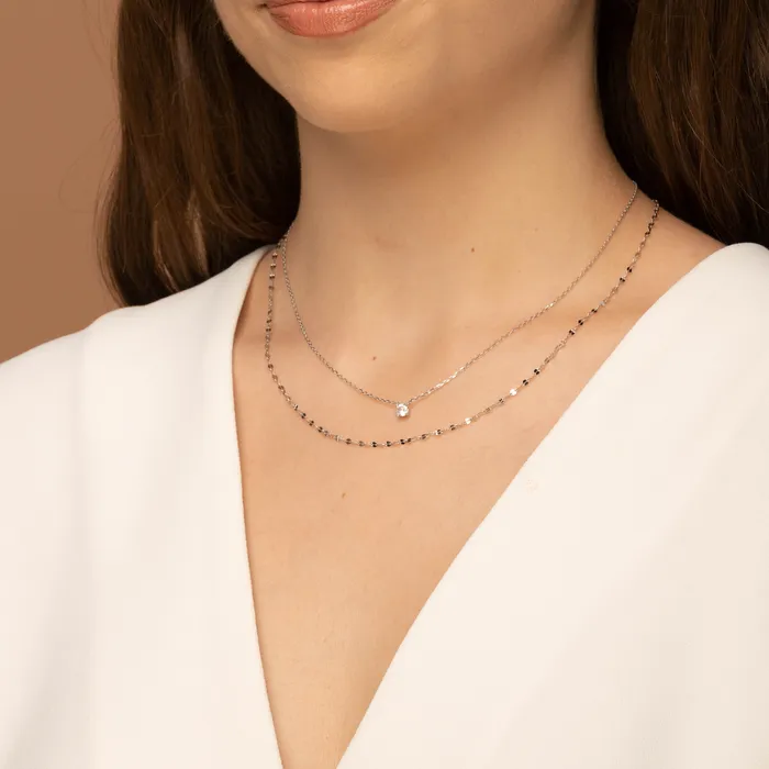 Necklaces Camile Stone Round Sapphire Chain Necklace