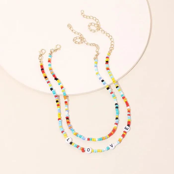 Necklaces elliesage Sweet Love Beaded Necklace