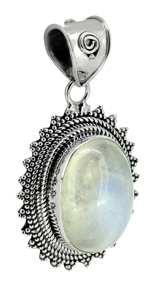 Necklaces YoTreasure Moonstone Solid 925 Sterling Silver Gemstone Pendant18