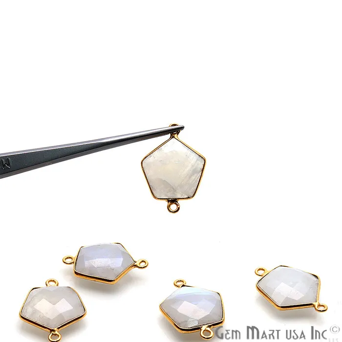 PreStyled Sets Rainbow Moonstone Pentagon Gold Plated Double Bail 21x15mm Gemstone Connector GemMartUSA PreStyled Sets Rainbow Moonstone Pentagon Gold Plated Double Bail 21x15mm Gemstone Connector GemMartUSA