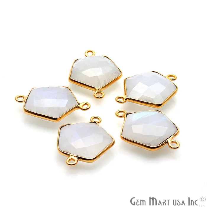PreStyled Sets Rainbow Moonstone Pentagon Gold Plated Double Bail 21x15mm Gemstone Connector GemMartUSA PreStyled Sets Rainbow Moonstone Pentagon Gold Plated Double Bail 21x15mm Gemstone Connector GemMartUSA