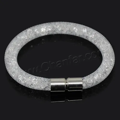 SWEET T 52 Bracelets Mesh Net Bracelet For Women Girls Resin Crystal Fill Magnetic Metal Clasp Jewelry