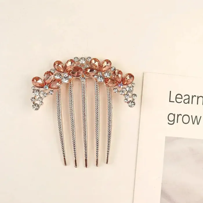 Womens Pearl Crystal Hair Combs Rhinestone Decorative Hair ClipsHeadwear Jewelry Gifts SWEET T 52 Earrings