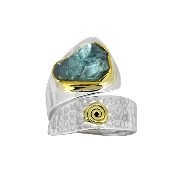 YoTreasure Rings Rough Neon Apatite Solid 925 Sterling Silver Ring Jewelry YoTreasure Rings Rough Neon Apatite Solid 925 Sterling Silver Ring Jewelry