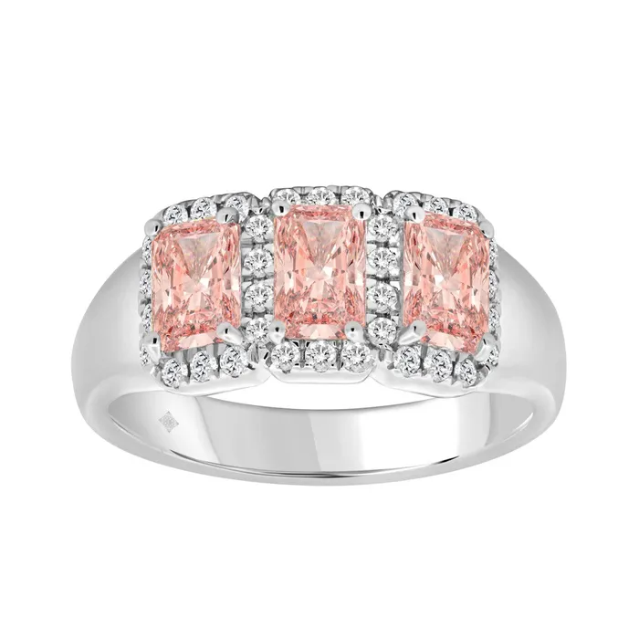 14K WHITE GOLD 1 34CT ROUNDPINK RADIANT DIAMOND LADIES RING Ethos Rings