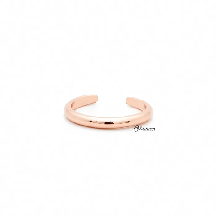 2mm Plain Band Toe Ring Rose Gold Glitters Rings
