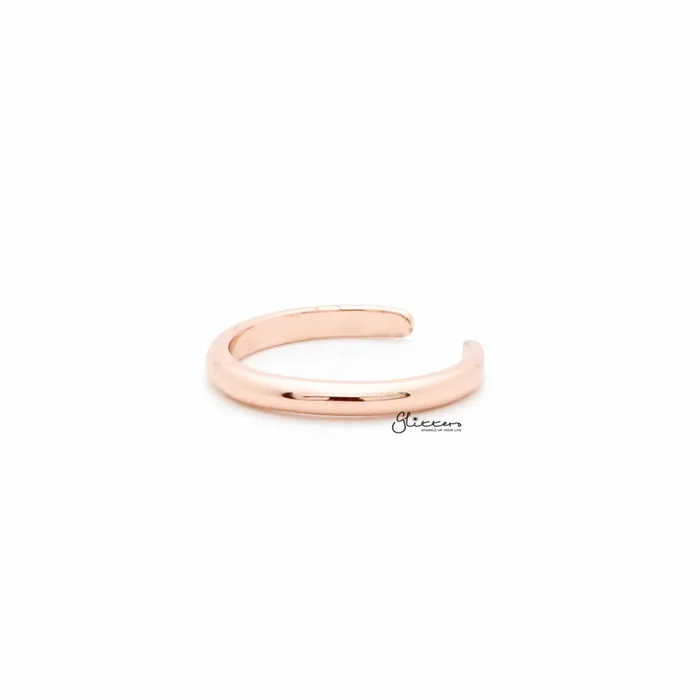 2mm Plain Band Toe Ring Rose Gold Glitters Rings