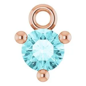 3 MM Choose Your Natural or LabGrown Gemstone Hoop Earring Dangle Charm Solid 14K Rose White Yellow 302 Fine Jewelry Earrings