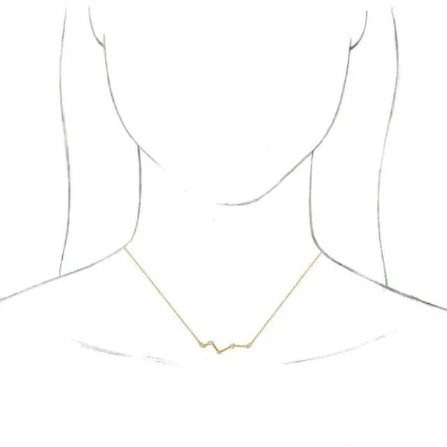 302 Fine Jewelry Necklaces Constellation Bar Natural Diamond 16 or 18 Necklace Solid 14K Yellow White Rose Gold