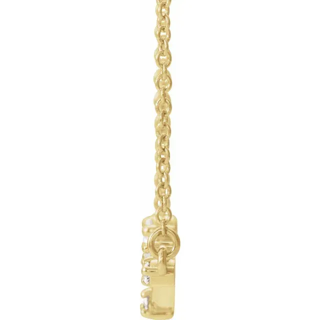 302 Fine Jewelry Necklaces Constellation Bar Natural Diamond 16 or 18 Necklace Solid 14K Yellow White Rose Gold