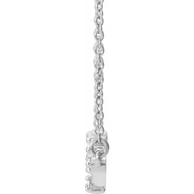 302 Fine Jewelry Necklaces Constellation Bar Natural Diamond 16 or 18 Necklace Solid 14K Yellow White Rose Gold