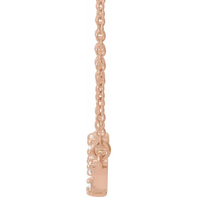302 Fine Jewelry Necklaces Constellation Bar Natural Diamond 16 or 18 Necklace Solid 14K Yellow White Rose Gold