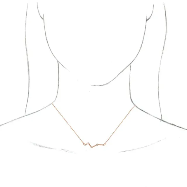 302 Fine Jewelry Necklaces Constellation Bar Natural Diamond 16 or 18 Necklace Solid 14K Yellow White Rose Gold