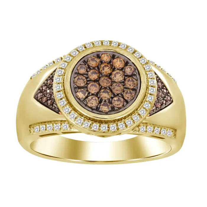 AV MENS RING 050CT ROUND DIAMOND 10K YELLOW GOLD Rings