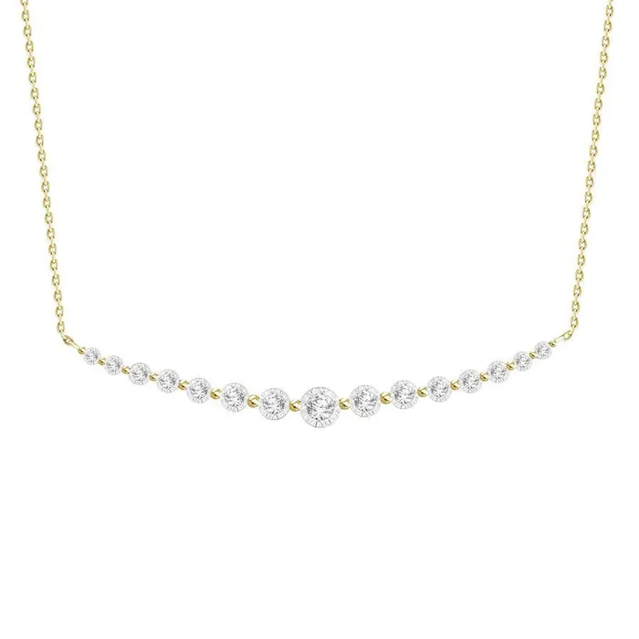 AV Necklaces LADIES PENDANT WITH CHAIN 025CT ROUND DIAMOND 10K YELLOW GOLD