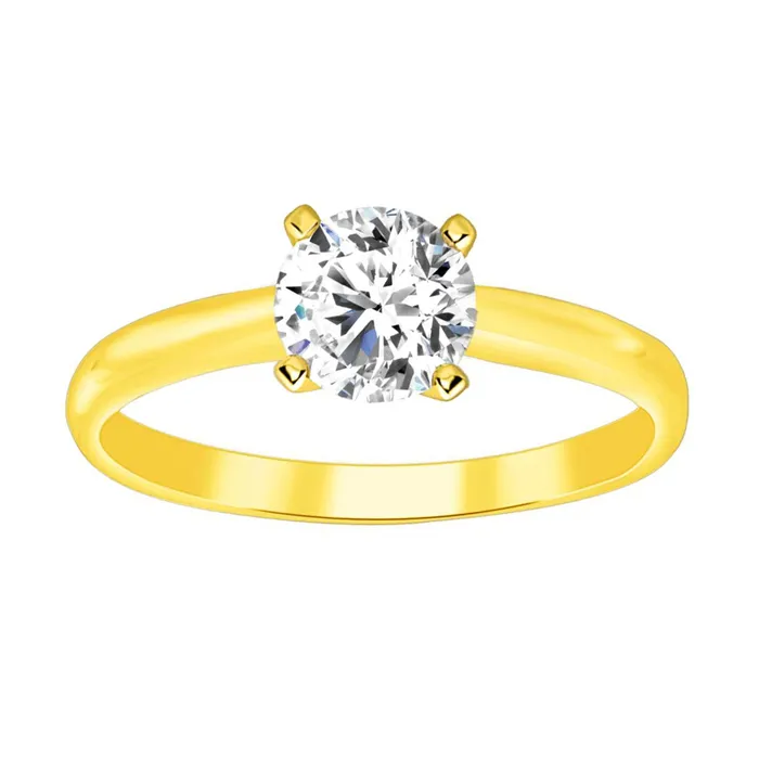 AV Rings LADIES RING 015CT ROUND DIAMOND 14K YELLOW GOLD