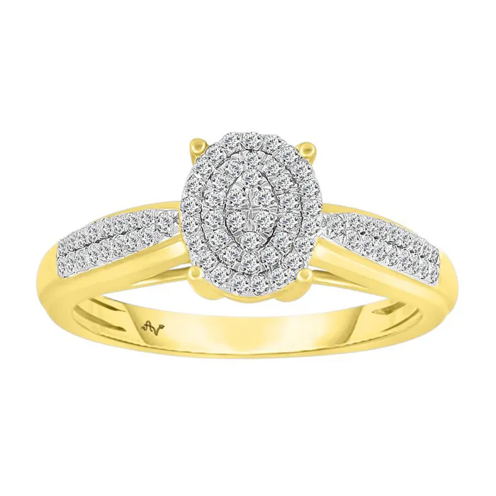 AV Rings LADIES RING 025CT ROUND DIAMOND 10K YELLOW GOLD