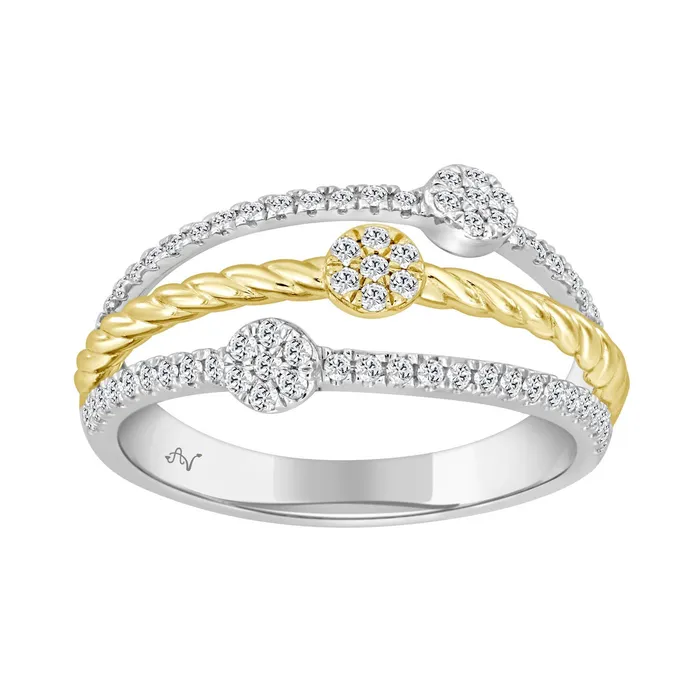 AV Rings LADIES RING 033CT ROUND DIAMOND 14K YELLOWWHITE GOLD
