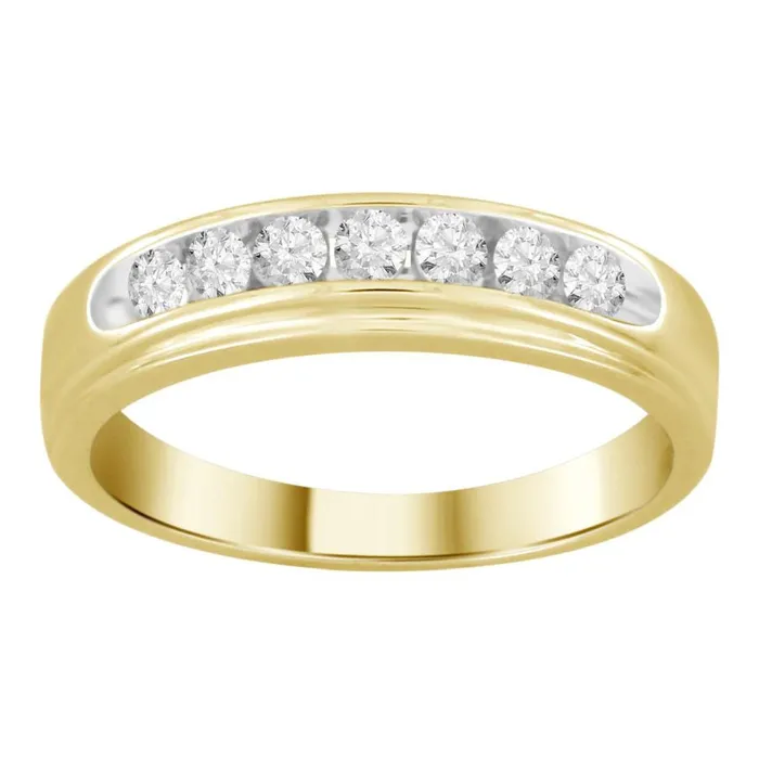 AV Rings MENS BAND 033CT ROUND DIAMOND 10K YELLOW GOLD