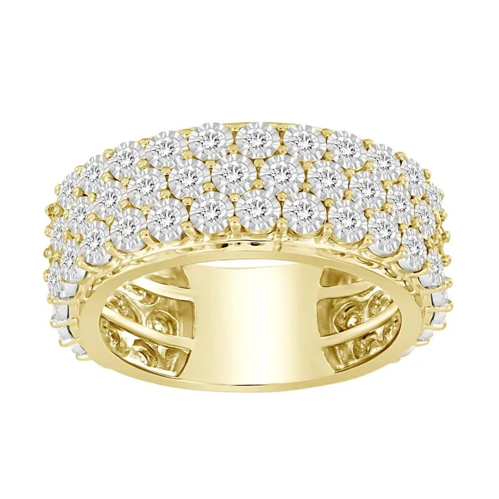 AV Rings MENS BAND 150CT ROUND DIAMOND 10K YELLOW GOLD