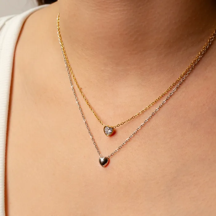 Aya Reversible Solitaire Heart Necklace Grayling Necklaces