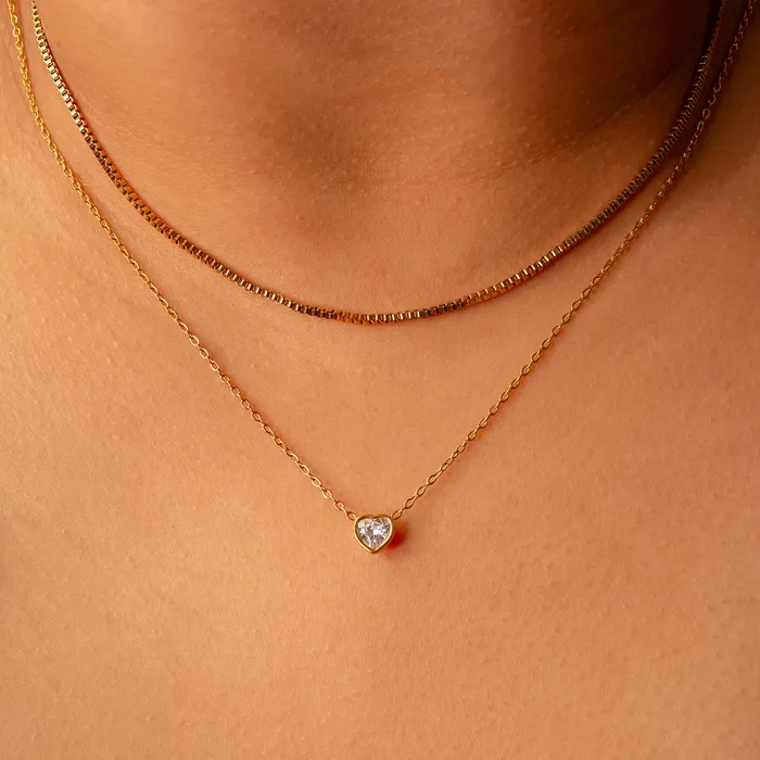 Aya Reversible Solitaire Heart Necklace Grayling Necklaces