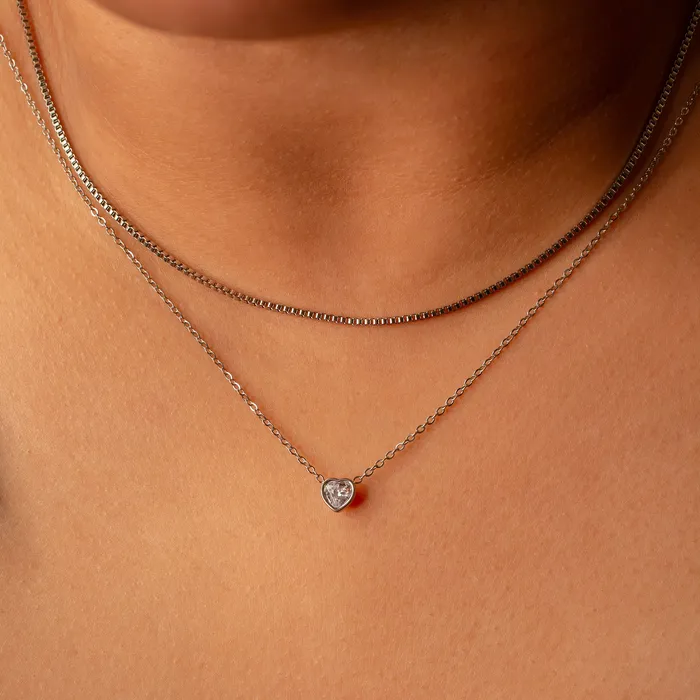 Aya Reversible Solitaire Heart Necklace Grayling Necklaces