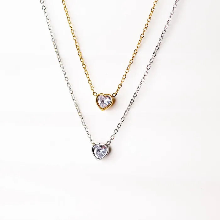 Aya Reversible Solitaire Heart Necklace Grayling Necklaces