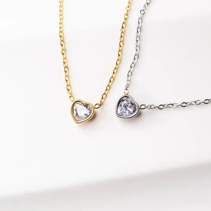 Aya Reversible Solitaire Heart Necklace Grayling Necklaces