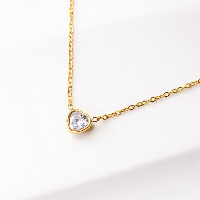 Aya Reversible Solitaire Heart Necklace Grayling Necklaces