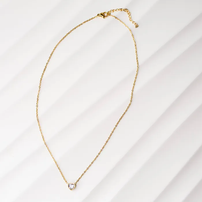 Aya Reversible Solitaire Heart Necklace Grayling Necklaces