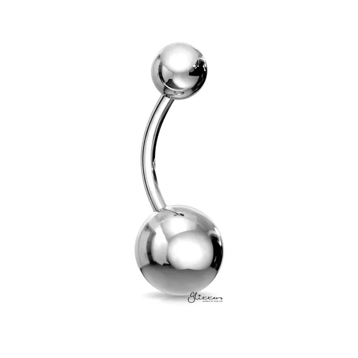 Basic 316L Surgical Steel Belly Button Navel Ring Silver Glitters Rings