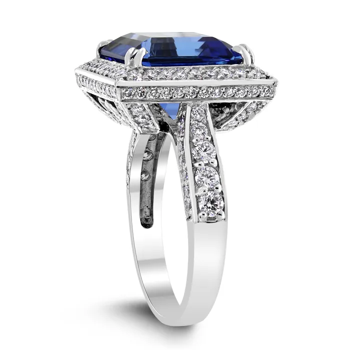 Beauvince Violet Chameleon Ring 892 ct Tanzanite Diamonds in White Gold Beauvince Rings