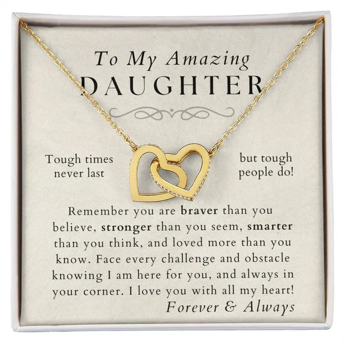 Braver Stronger Smarter Daughter Necklace Gift from Mom or Dad Christmas Birthday Graduation Valentines Gifts ShineOn Fulfillment Necklaces