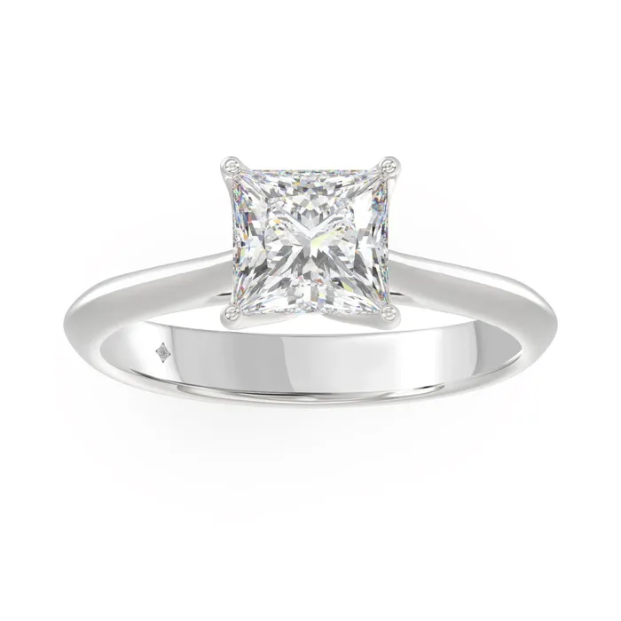 Ethos Rings LADIES SOLITAIRE RING 1 12CT PRINCESS DIAMOND 14K WHITE GOLD