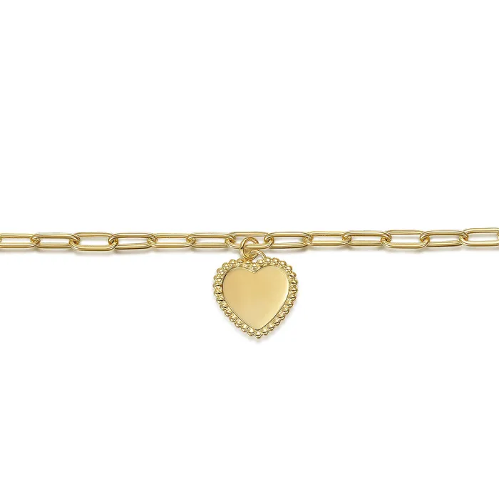 GABRIEL CO Gabriel 14K Yellow Gold 7 Solid Charm Paper Clip Fashion Bracelet Bracelets GABRIEL CO Gabriel 14K Yellow Gold 7 Solid Charm Paper Clip Fashion Bracelet Bracelets