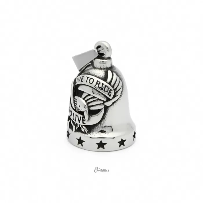 Glitters Necklaces Eagle Stainless Steel Bell Pendant Silver