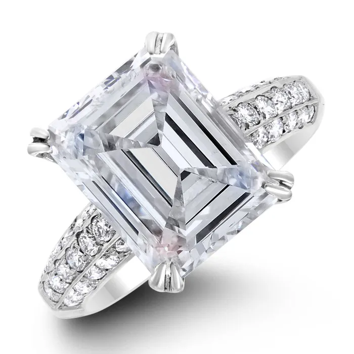 Ice Engagement Ring 501 Emerald Cut HSI2 GIA Diamond in White Gold Beauvince Rings
