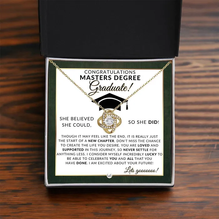 Necklaces 2024 Masters Degree Grad Gifts For Her Beautiful Womens Pendant Necklace Heartfelt Graduation Message For Masters Graduate ShineOn Fulfillment