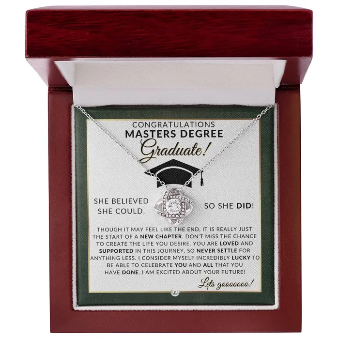 Necklaces 2024 Masters Degree Grad Gifts For Her Beautiful Womens Pendant Necklace Heartfelt Graduation Message For Masters Graduate ShineOn Fulfillment