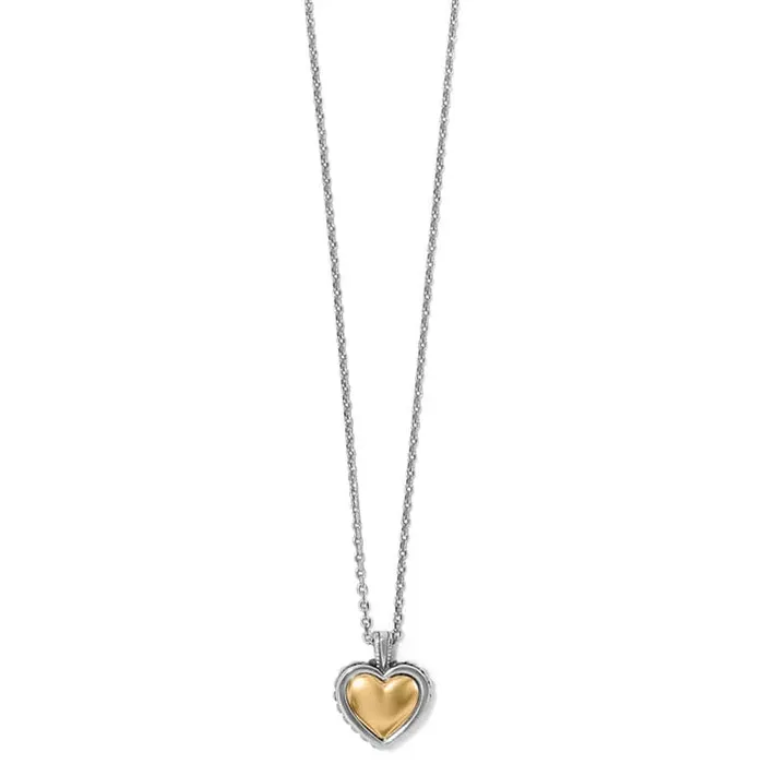 Necklaces Brighton Pretty Tough Bold Two Tone Heart Petite Necklace