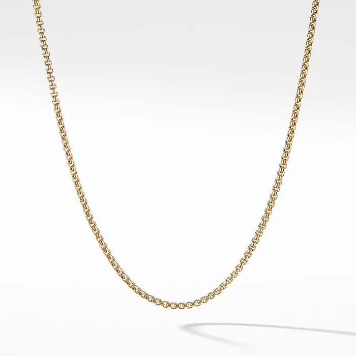 Necklaces DAVID YURMAN INC David Yurman 36 Box Chain Slider Necklace in 18K Yellow Gold 17mm